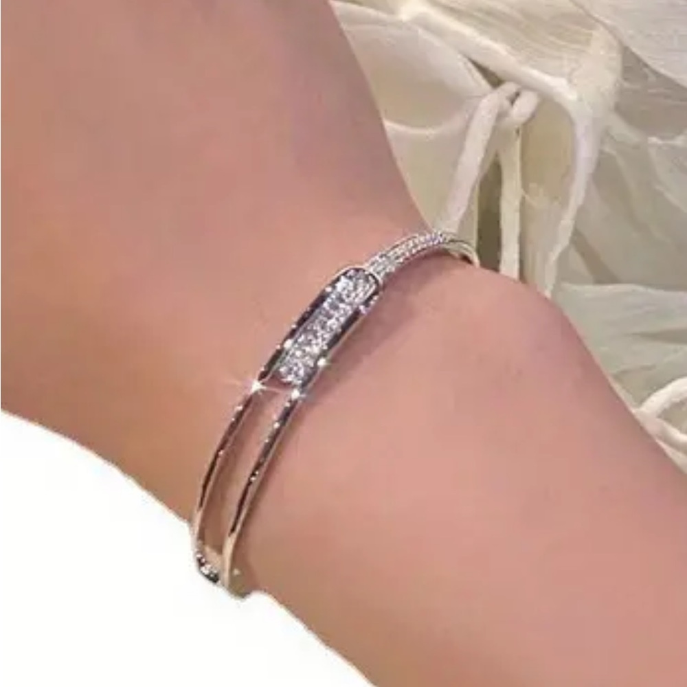 Rhinestone Bangle Bracelet - Picture 3 of 3